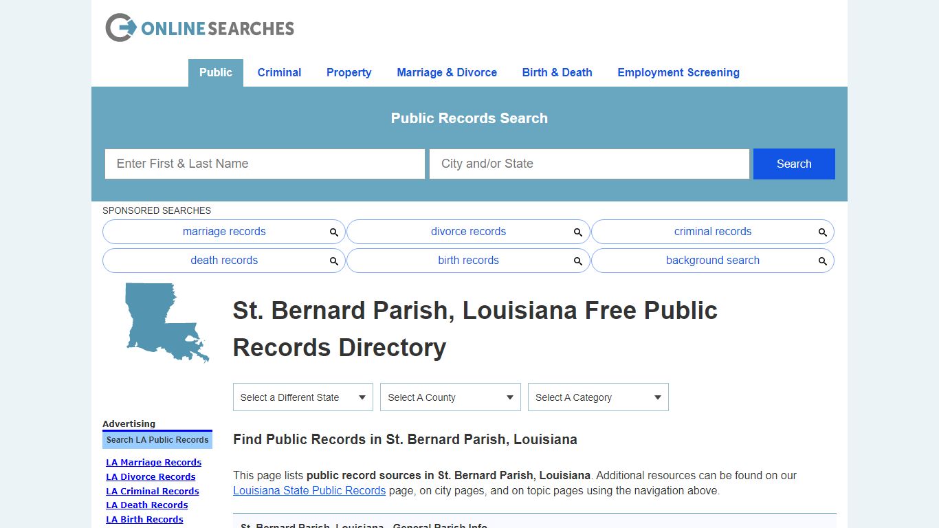 St. Bernard Parish, Louisiana Public Records Directory