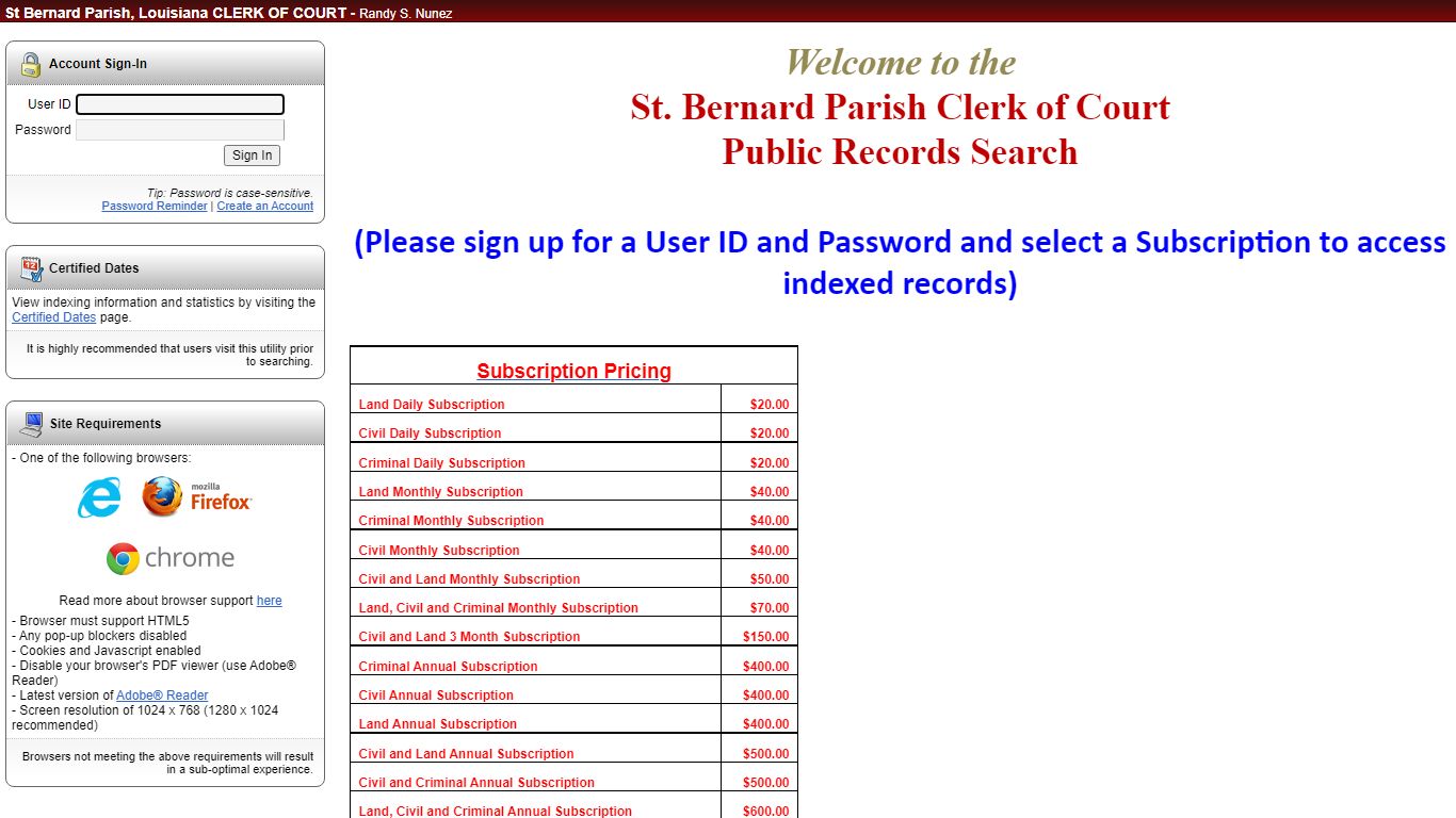 eSearch | Account Sign In - records.stbclerk.com